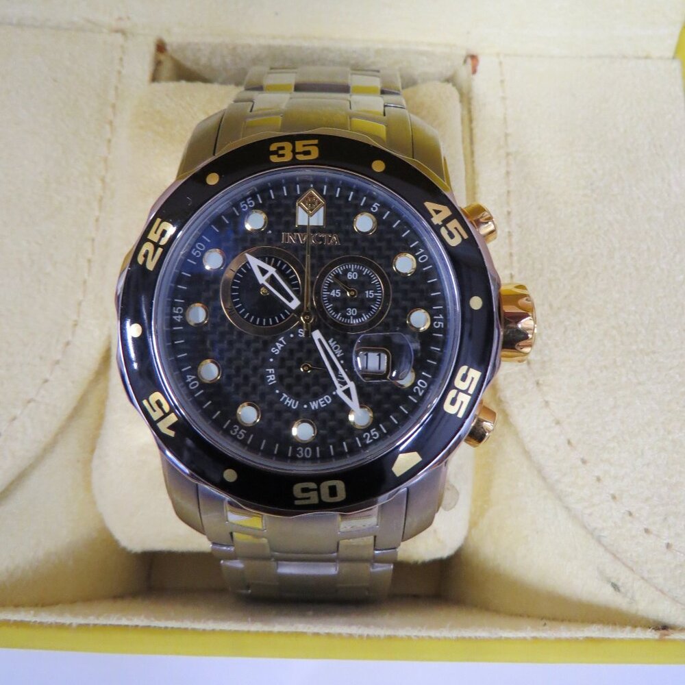 Invicta Men's 48mm Pro Diver Quartz Chronograph SS Watch IOB w/Papers 10382